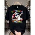 thumbnail image 7 of Men's Casual T Shirt Happy Easter Bunny Fashion Glasses Egg Basket Graphic Tees Men Fashion Holiday Gift Adult Men, 7 of 7