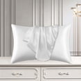 thumbnail image 5 of Livrdious Satin Silk Pillowcase for Hair and Skin Soft and Cooling Pillow Cases with Envelope Closure Gift for Women Men, 2-pack, 20"x28", 5 of 9