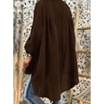thumbnail image 2 of Women's Plus Size V-Neck Loose Fit Tunic Top, Long Sleeve Pullover Blouse with Side Slit for Vacation, Beach, Everyday & Casual Wear, 2 of 3