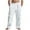 White1, variant on Plebaso Casual Pants for Men Summer Elastic Waist Cargo Pants Plain Lightweight Mens Beach Trousers