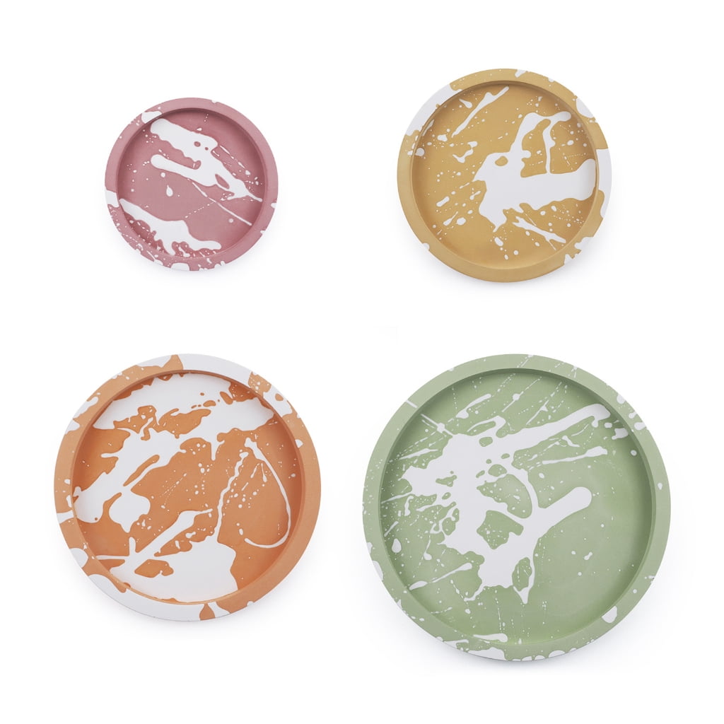Geemin DIY Tray Resin Molds, Craft Jewelry Making Tools Round Plate Dish Casting Molds Epoxy Casting Silicone Tray Holder Mould