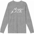 thumbnail image 4 of Bonjour Je T'aime Crew Neck Long Sleeve Heather Gray Adult Tee
-3XL, 4 of 6