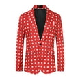 thumbnail image 5 of INSPIRE CHIC Polka Dots Blazers for Men's Slim Fit One Button Business Sport Coats XL Red, 5 of 6