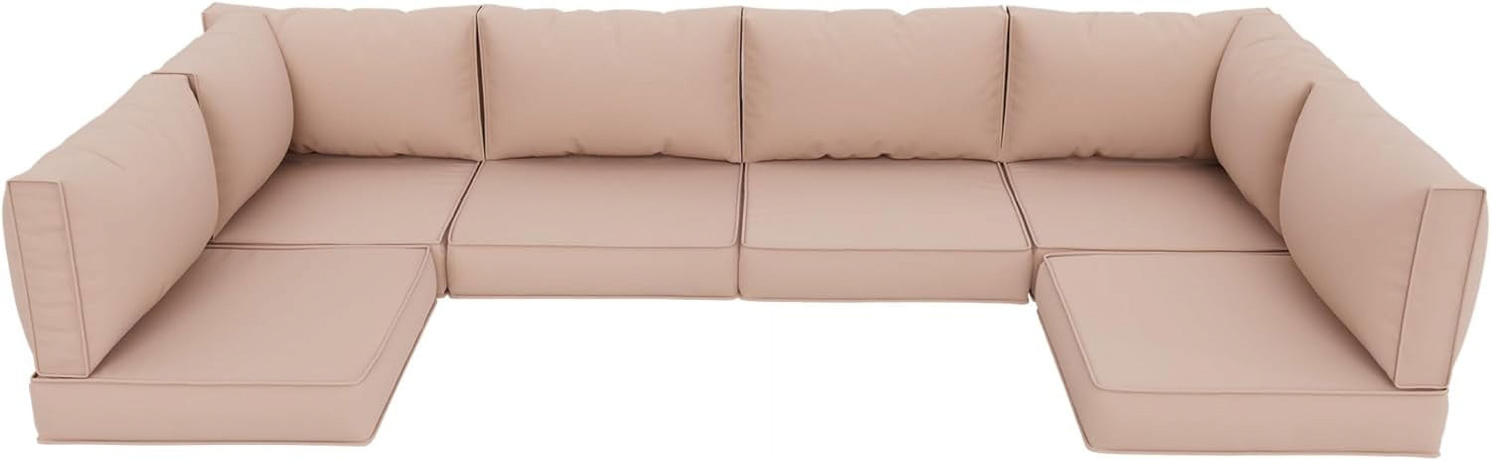 ELPOSUN Outdoor Cushions for Patio Furniture Replacement, Waterproof Patio Furniture Cushions, Deep Seat Patio Cushions, Patio Seat Cushions for Outdoor Sectional (Beige)