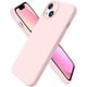thumbnail image 1 of Compatible con iPhone 13 Case 6.1, Funda de silicona líquida delgada de 3 capas con cubierta completa de gel suave de goma de 6.1 pulgadas - Rosa tiza, 1 of 5
