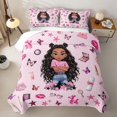 thumbnail image 2 of spefrowx Cute Fashion Beauty Quilt Full for Girls, Cartoon Star Butterfly Full Bedspread Sets, 3-Piece, 2 of 7
