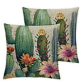 thumbnail image 2 of Nawypu  Watercolor Cactus Throw Pillow Cover , Seasonal Spring Summer Harvest Decoration for Home Sofa Couch 2 pcs White, 2 of 6
