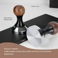 thumbnail image 4 of Espresso Stirrer,51 mm Coffee Tamper and Stirrer Set,Stainless Steel Needle Type Coffee Distributor With Base,Coffee Press Hammer with Walnut Handle and Threaded Base, 4 of 7