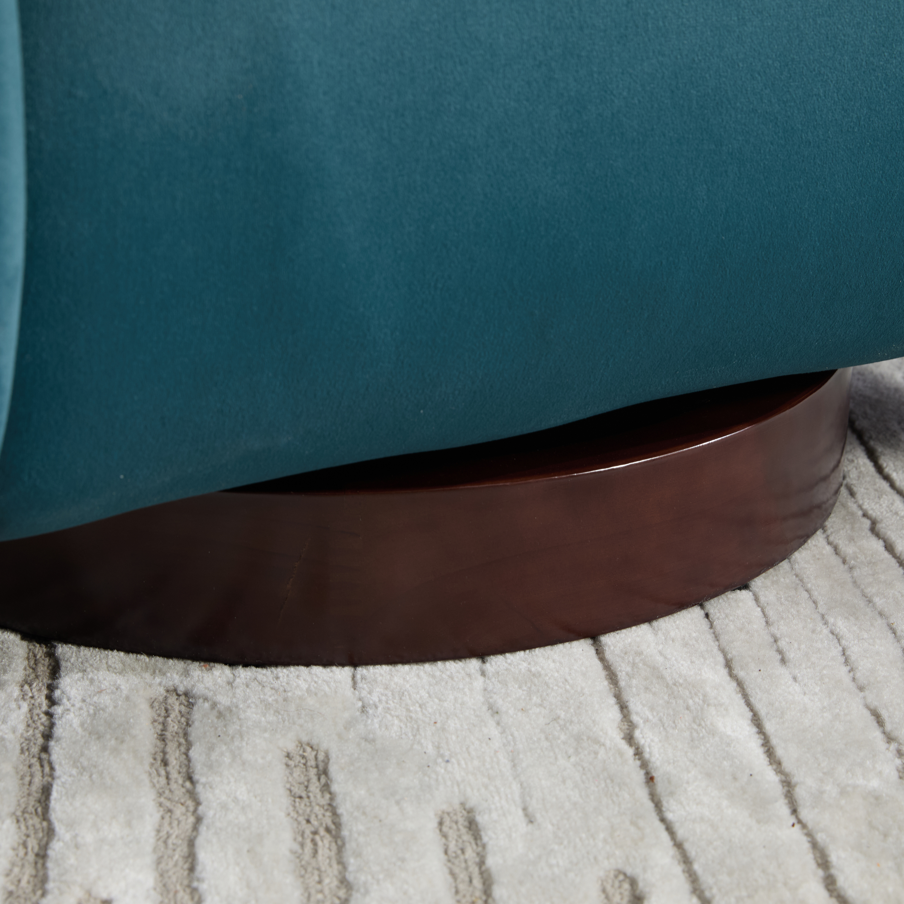 Lunale Swivel Accent Barrel Chair with Plush Pillow, 360 Degree Modern Pumpkin-Shaped Armchair for Living Room, Teal Velvet