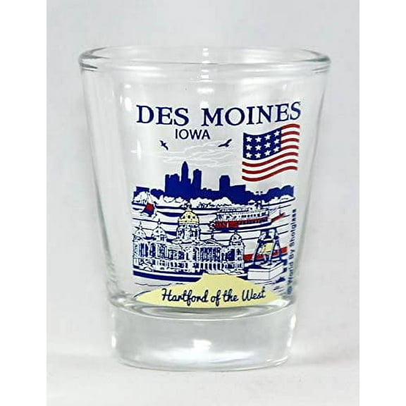 Des Moines Iowa Great American Cities Collection Shot Glass