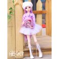 thumbnail image 4 of Sweater Mini Skirt Hat Conjunto De Ropa Para 1/3 Dolls Sunnimix Vestido de falda suéter de muñeca, 4 of 8