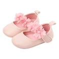 thumbnail image 3 of Zanarzt Infant Mary Jane Baby Girls Mary Jane Flats with Bowknot Ballet Slippers Toddler First Walkers Infant Princess Wedding Dress Shoes Pink,US 4, 3 of 8