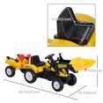 thumbnail image 3 of Aosom Front Loader Excavator Ride On Toy Kids Pretend Play Digger Tractor Construction Truck Pedal Control W/ 6 Wheels Controllable Bucket for 3-6 Years old, 3 of 10