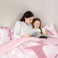 thumbnail image 5 of Erosebridal Pink Cute Coquette Bowknot 7pcs Bedding Comforter Set,First Letter K Queen Bedding Sets For Girly,Reversible pink, 5 of 7