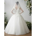 thumbnail image 4 of EllieWely 2 Tier Fingertip Length 90 cm(35 inch) Lace Wedding Bridal Veil With Metal Comb X32, 4 of 5
