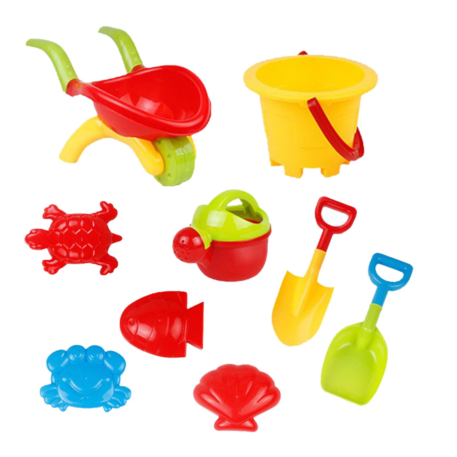 Details about   9Pcs Children Beach Sand Toys Set Bucket Watering Can Shovel Rake Mold Beach Toy 