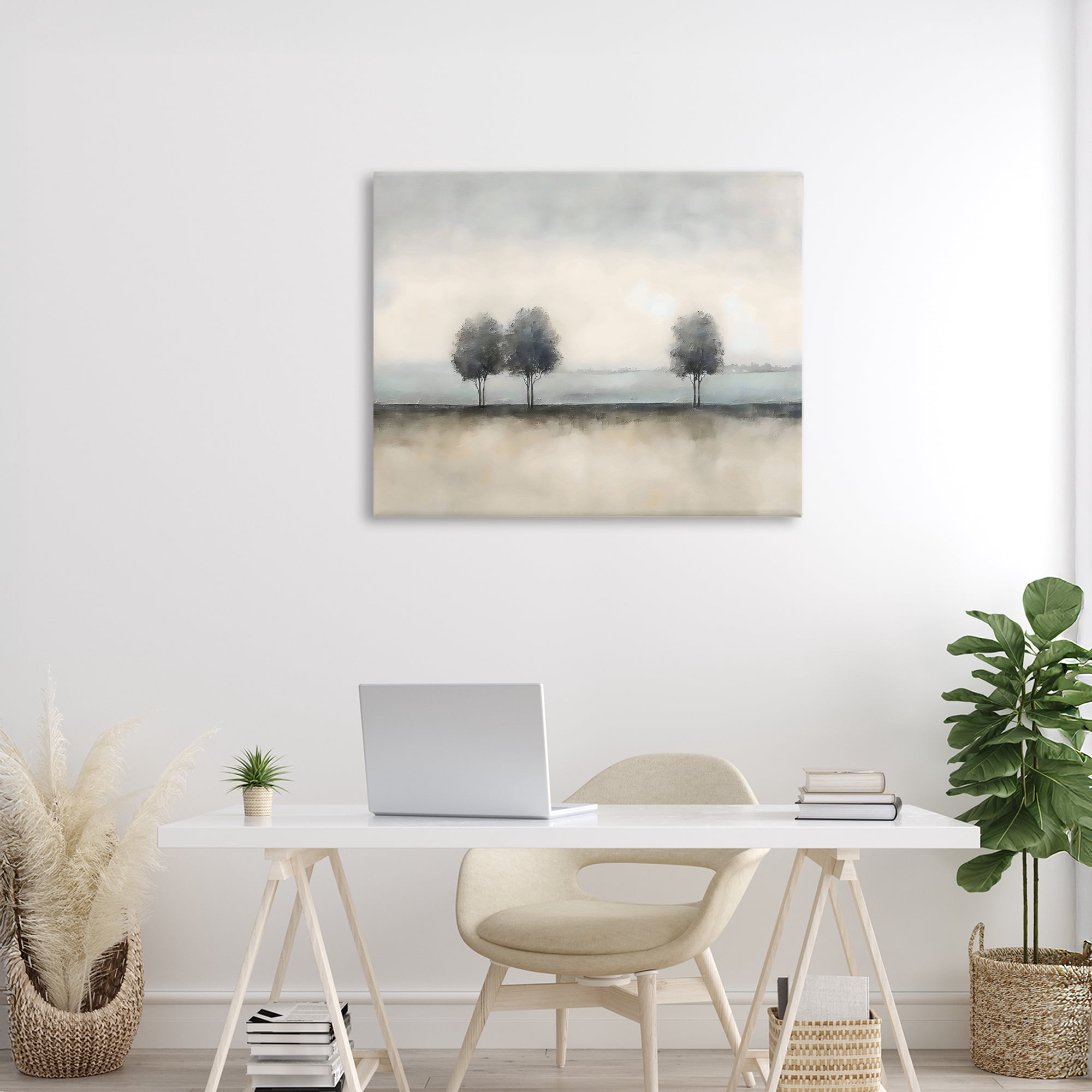 Stupell Industries Muted Trees Horizon Canvas Wall Art, design by Riley B