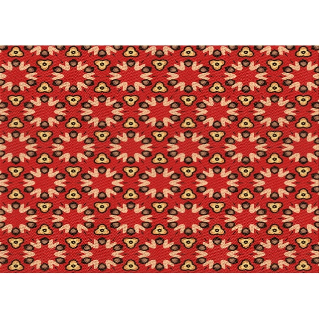 Ahgly Company Tapis Rectangulaire Lavable en Machine Rouge Transitionnel, 8 Pieds x 10 Pieds