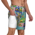 thumbnail image 3 of Picia Construction Machinery pattern Mens Swim Trunks with Compression Liner Stretch Beach Shorts Quick Dry with Zipper Pockets No-Chafing Board Shorts-3X-Large, 3 of 9