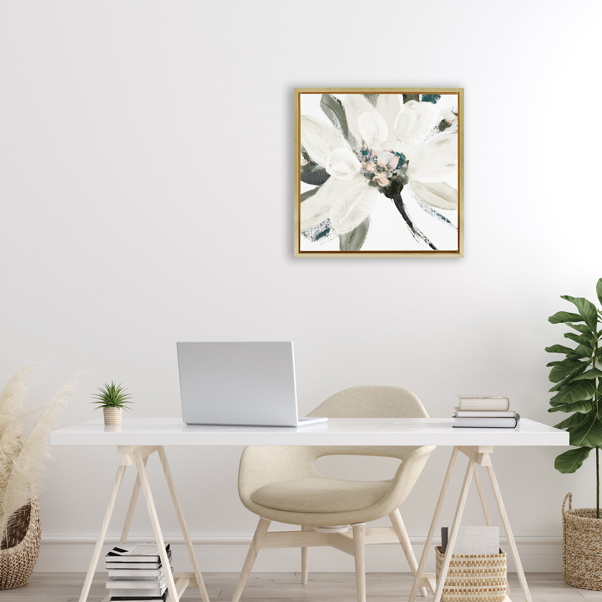 Stupell Industries Naturally Blooming Botanical Gold Framed Floater Canvas Wall Art, design by Lanie Loreth