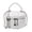 White, variant on Mini Box Crossbody Bag, Silver Quilted Metallic Purse with Chain Strap, Top Handle & Heart Charm, Women's Evening Clutch