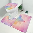 thumbnail image 2 of Pastel Rainbow Clouds Bathroom Rugs Sets 3 Piece,Toilet Cover Set,Absorbent Non Slip Bathroom Mats Sets with U-Shaped Contour Rug Toilet Rug Set, 2 of 5