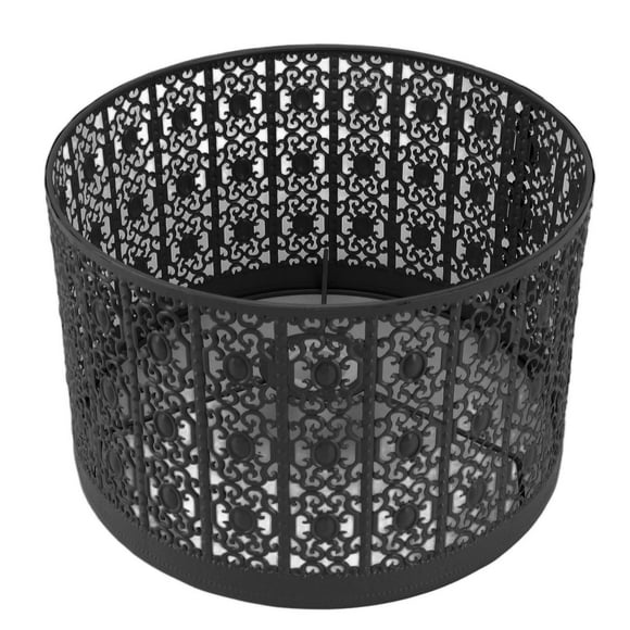 M Buder Pantalla de Lámpara de Metal Hueco E27 E14 25x16 cm / 9.8x6.3 in Negro