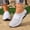White, variant on Womens Slide Slippers Breathable Mesh Upper Open Toe Flat Sole Sandals for Women Beach Summer Vacation Walking Shoes Sneakers US :6