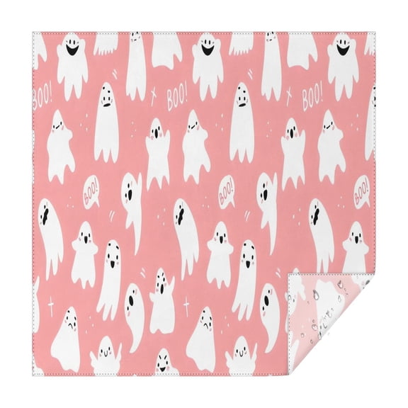 Halloween Ghosts with Boo Square Tablecloth,Waterproof Square Table Cover,Wipeable Spillproof Washable Table Cover for Home Kitchen Party Decor 42"X42"(107x107cm)