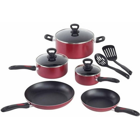 T-Fal Get a Grip 10-Piece Cookware Set, Aluminum