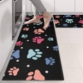 thumbnail image 2 of Kitchen Rugs Sets Of 2,Black Dog Paw Footprint Anti Fatigue Kitchen Mat Rugs Non Slip Washable,Decorative Kitchen Floor Mats for Kitchen,Sink,Laundry,17"X47", 2 of 5