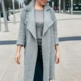 thumbnail image 2 of Lovskoo 2024 Long Cardigans for Women Trendy Solid Color Long Sleeve Lapel Knit Sweater Cardigan Coat Gray, 2 of 8