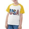 thumbnail image 3 of CFLVAEK USA Shirts for Kids 4th of July Patriotic Tees Casual Short Sleeve Raglan Tshirts Indenpendence Day Crewneck T Shirts 5 Years, 3 of 8