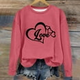 thumbnail image 1 of Qiopertar Mode Femmes T-Shirt à Manches Longues Col Rond Imprimé Chandail en Molleton Blouse Hauts Offres de la Semaine Liquidation à Moins de 5$ jusqu'à 90 % de Réduction, 1 of 4