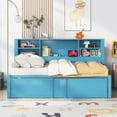 thumbnail image 2 of Blue twin daybed with trundle and no box spring needed - Saves money and space, 2 of 2