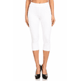 thumbnail image 3 of 2 Pack Women's High Waist Cotton Capri Jegging Pull On Elastic Waist Stretch Casual Pants Size S - 3XL Inseam 20", 3 of 6