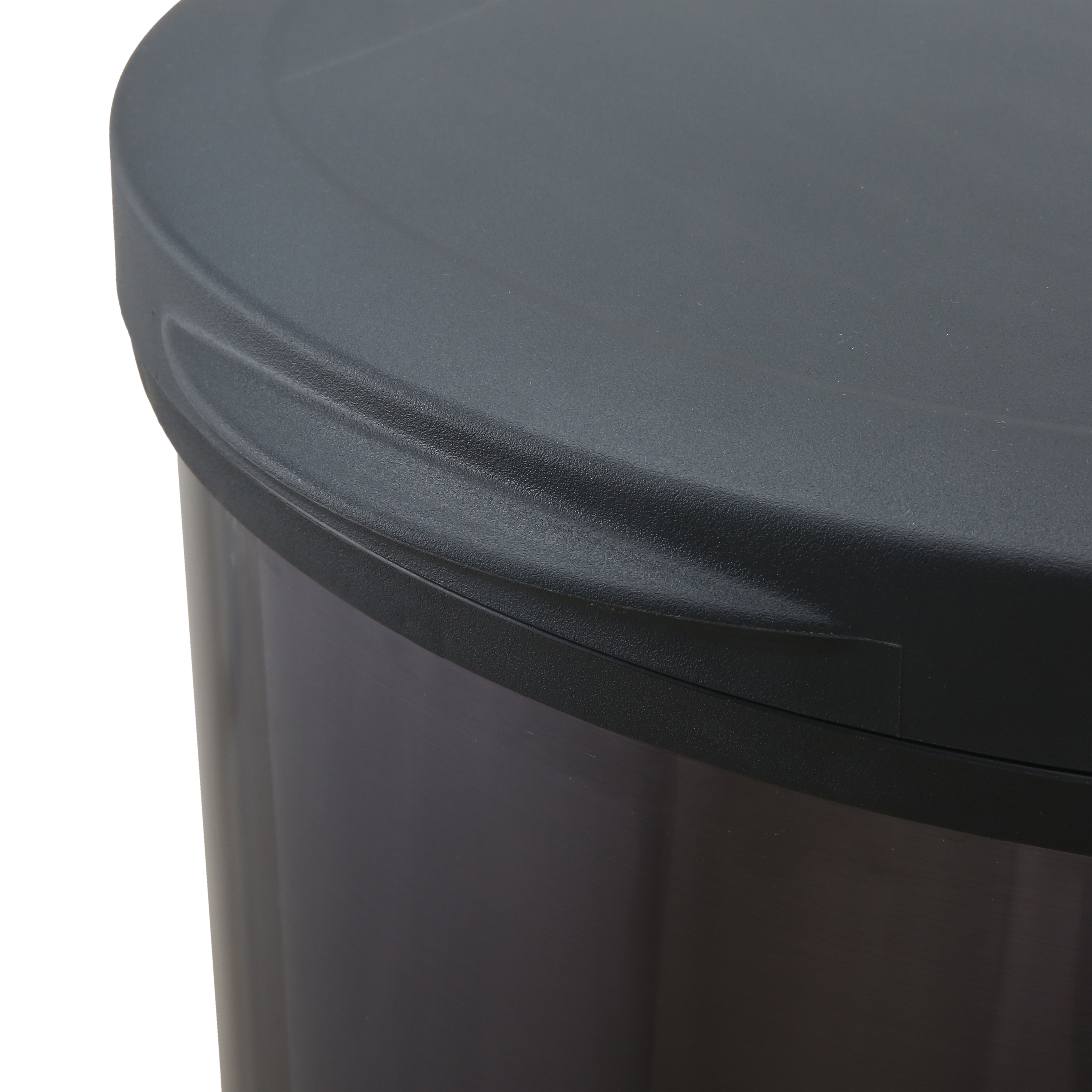 Mainstays 14.2 gal/54 Liter Black Stainless Steel Semi-Round Kitchen Garbage Can - image 3 of 5