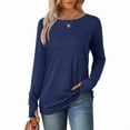 thumbnail image 3 of Ronuti Long Sleeve Shirts for Women Tunic Tops Thumb Hole Oversized Tshirts Fall Outfits, 3 of 8