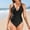 Black, variant on QUNYINEY Women One Piece Swimming Suit String Blue Slimming Tummy Control Racerback Bathing Suit Deep V-Neck Ruched Swimsuits For Women