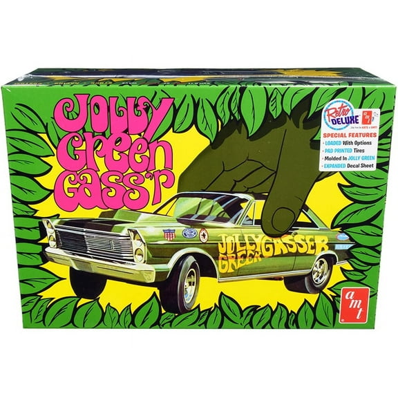 Skill 2 Model Kit 1965 Ford Galaxie "Jolly Green Gasser" 3-in-1 Kit 1/25 Scale Model by AMT