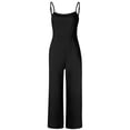 thumbnail image 3 of Maean Work Jumpsuit for Women Straight Wide Leg Spaghetti Strap Adjustable Back Zipper Long Pants Rompers, 3 of 4