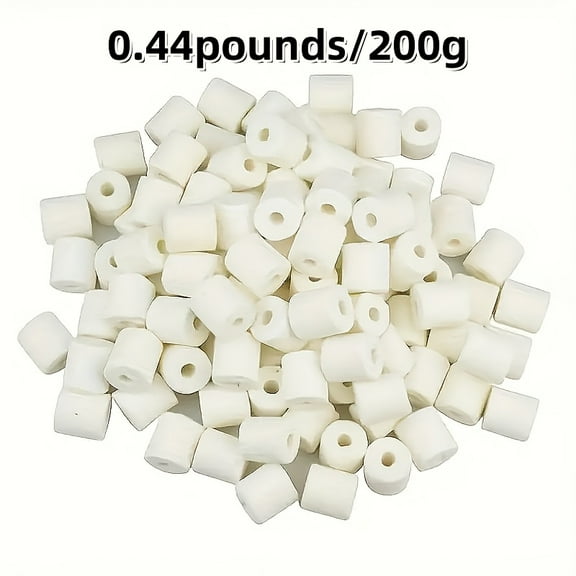 Aquarium Filter Media-Rich Elemental Ceramic Bio Filter Media Rings, Suitable for Sea Water and Freshwater Fish Tanks, Promotes Bacterial Growth, Compatible with Most Filters