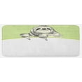thumbnail image 1 of Sloth Kitchen Mat, Hand Drawn Sluggish Animal Sloth on Green Abstract Background Curved Line, Plush Decorative Kitchen Mat with Non Slip Backing, 47" X 19", Pistachio Green Black, by Ambesonne, 1 of 1