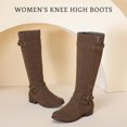 thumbnail image 4 of Botas hasta la rodilla Ruiee para mujer, elegantes, punta redonda, color marrón, talla 9, 4 of 6