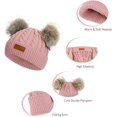 thumbnail image 4 of GRNSHTS Toddler Infant Baby Beanie Hat Double Pom Pom Beanies Knit Winter Hat Caps for Boys Girls Black, 4 of 7