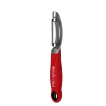 Microplane Professional Serrated Swivel Peeler, Stainless Steel, Red