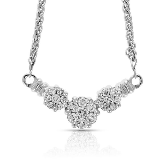 Vir Jewels 1/2 CTTW Diamond Cluster Pendant Necklace for Women in 14K White Gold with 18 Inch Chain