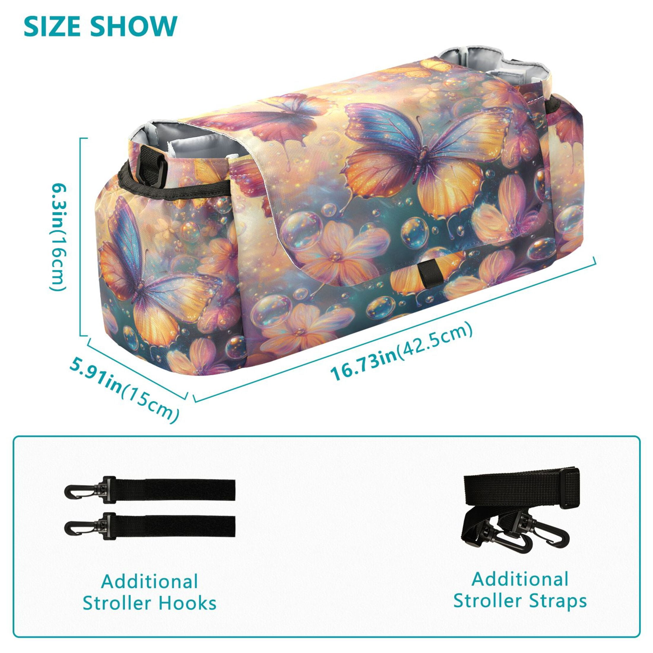 DIXRUYEE Stroller Organizer Butterfly Serenade Printed