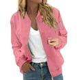 thumbnail image 3 of Bovemsi Bomber Jackets for Women Jacket Casual Coat Zip Up Outerwear Windbreaker With Pockets Light Jackets, 3 of 9