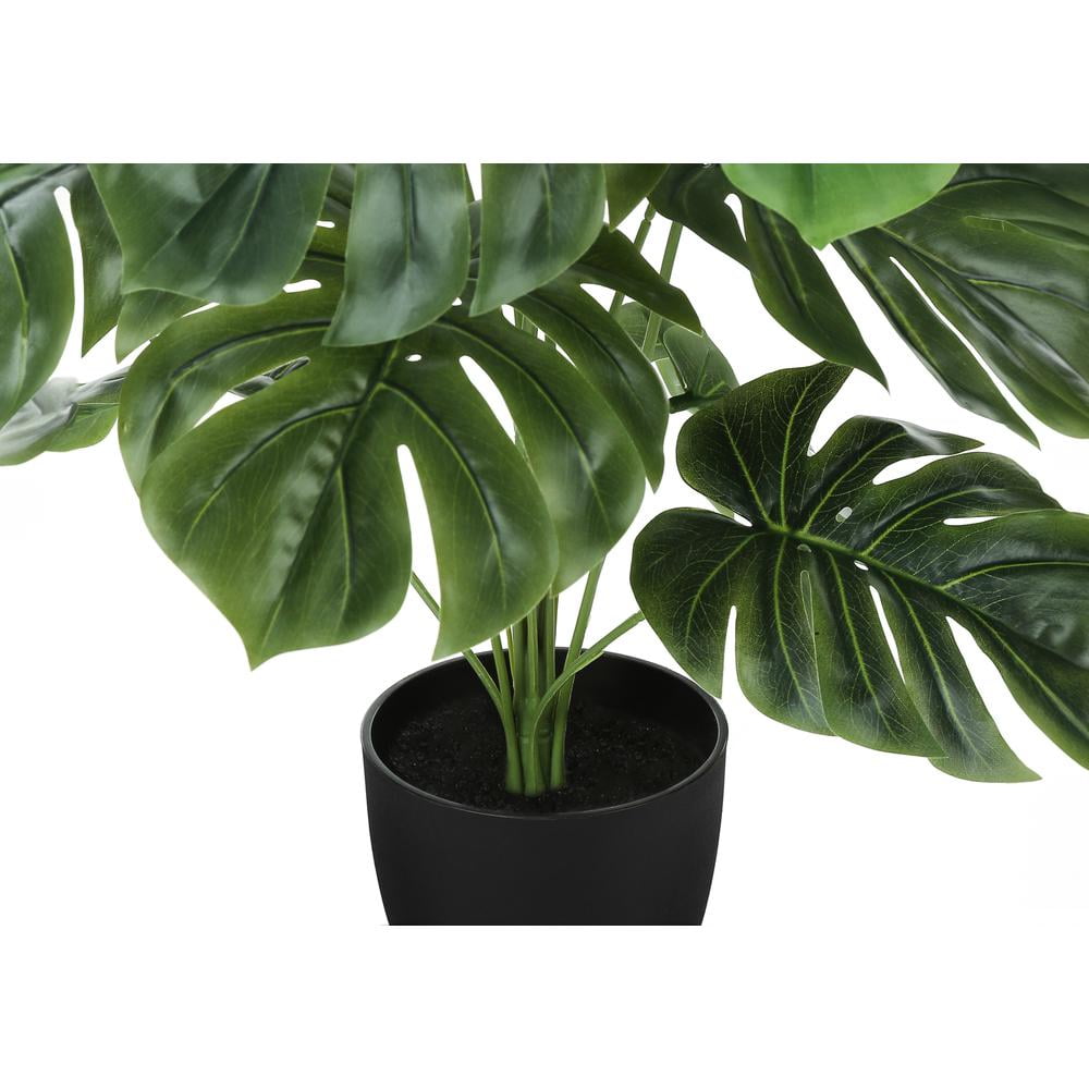 Monarch Artificial Plant, 24 Tall, Monstera, Indoor, Faux, Fake, Table, Greenery